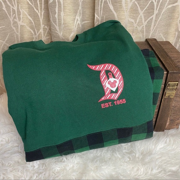 DISNEY DISNEYLAND MICKEY CHRISTMAS XMAS HOLIDAY SPIRIT JERSEY PLAID TARTAN CANDY - Picture 7 of 10